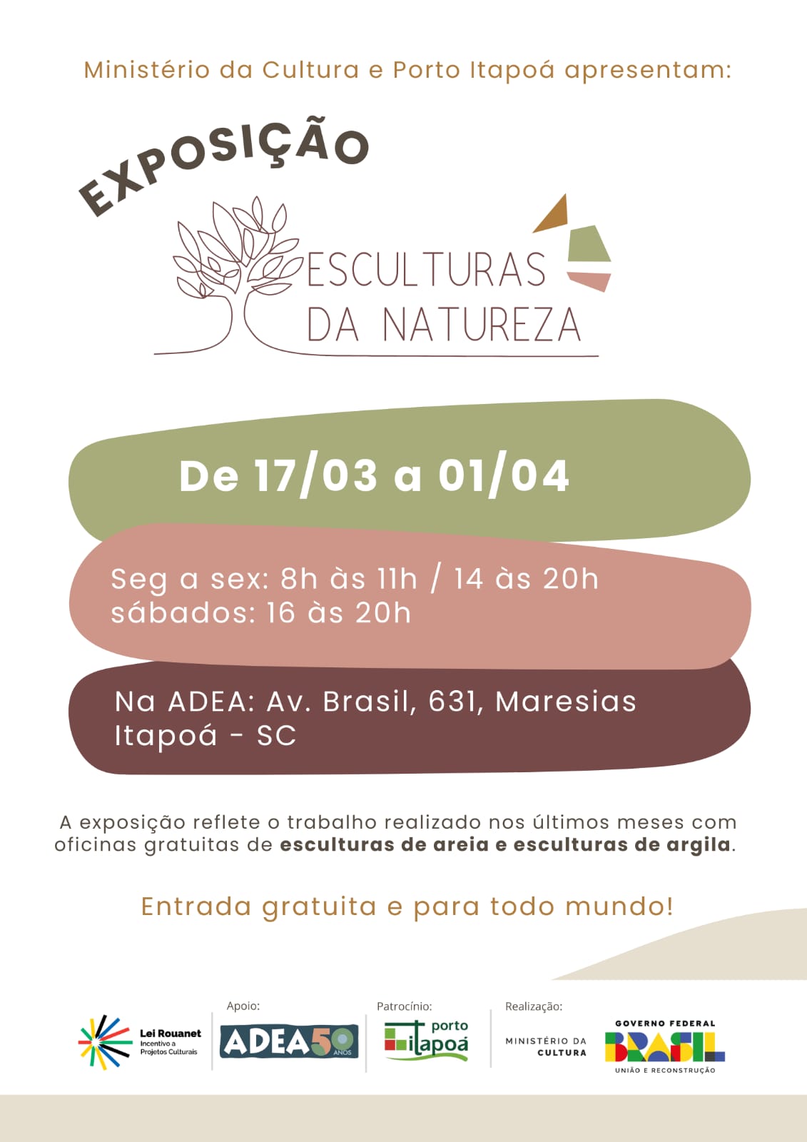 Exposição gratuita sobre arte e meio ambiente iniciou hoje (17/03) .