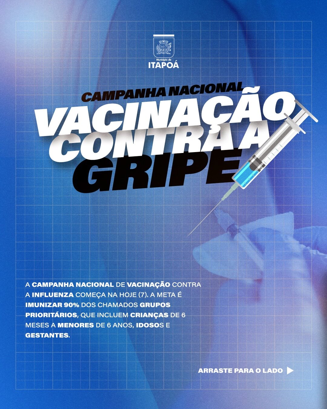 A campanha nacional de vacinação contra gripe começou nesta segunda-feira (7)