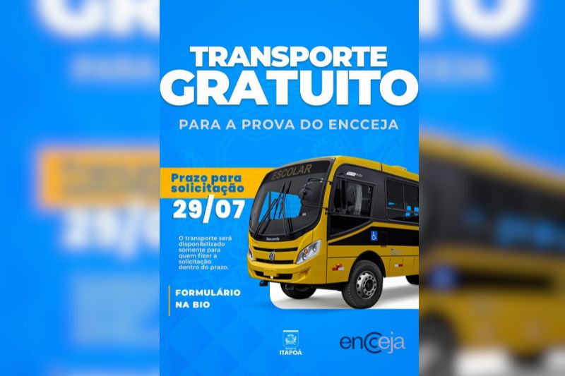 A Prefeitura de Itapoá, por meio da Secretaria Municipal de Educação, está disponibilizando transporte