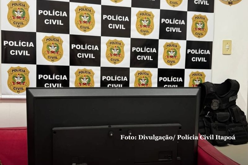 Polícia Civil de Itapoá recupera televisor furtado no Pontal do Norte