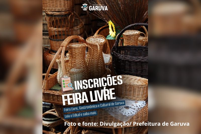 Garuva abre inscrições para Feira Livre, Gastronômica e Cultural
