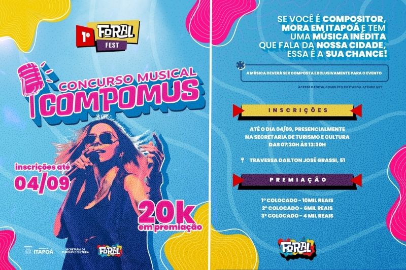 Itapoá abre inscrições para o Concurso de Músicas Autorais – COMPOMUS