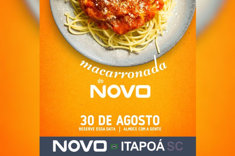 Partido Novo promove 1ª Macarronada em Itapoá no dia 30 de agosto