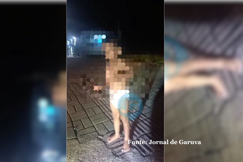 Criança de cerca de 2 anos é encontrada sozinha no centro de Garuva durante a madrugada