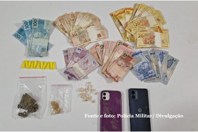 Polícia Militar apreende drogas, dinheiro e celulares em ação contra o tráfico em Itapoá