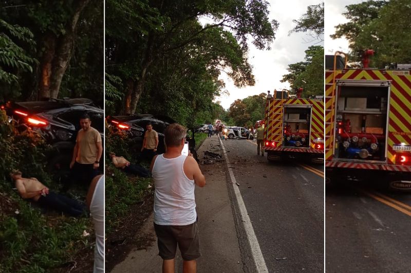 Acidente envolvendo três veículos deixa duas mortes na rodovia entre Garuva e Guaratuba