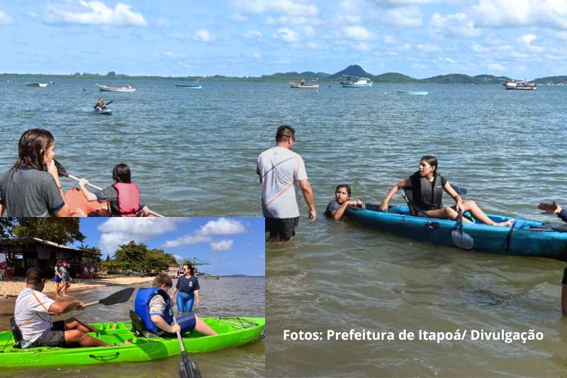 Alunos de Itapoá têm aulas de esportes náuticos como parte da Educação Física