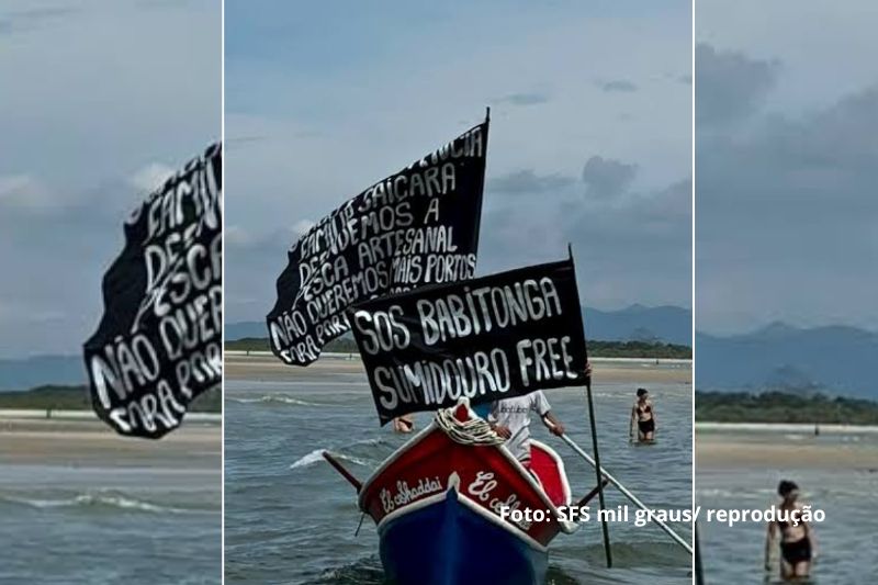 Decisão judicial suspende licença de porto na Baía da Babitonga e protesto reúne moradores em São Francisco do Sul