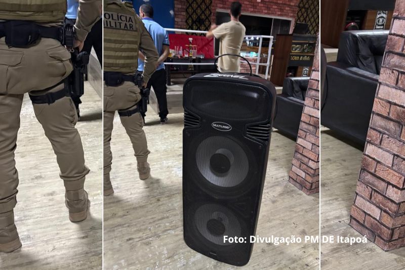Polícia apreende equipamento de som após denúncia de perturbação em Itapoá