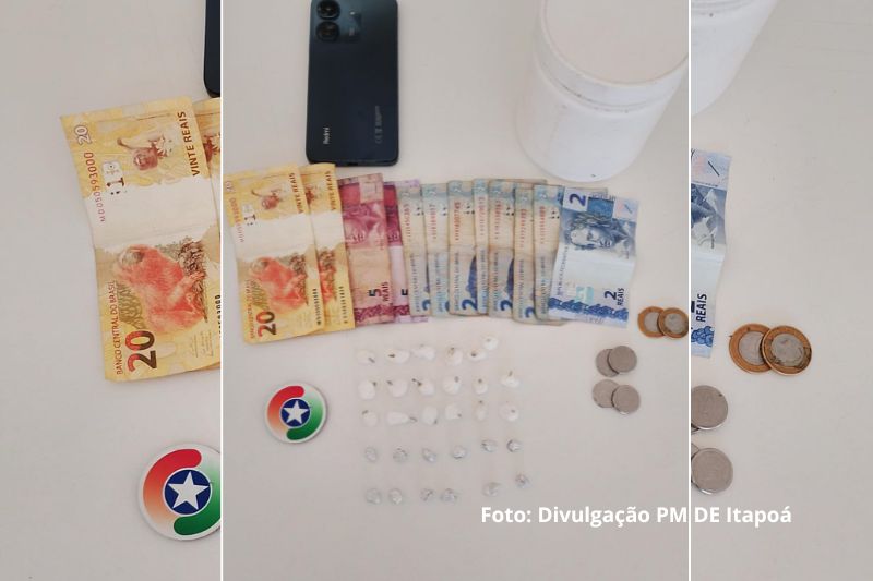 Um homem foi preso em flagrante por tráfico de drogas em Itapoá após uma ação da Polícia Militar em um local já conhecido por denúncias relacionadas à venda de entorpecentes