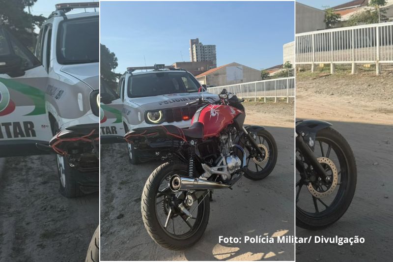 Motociclista sem placa foge de abordagem da PM, bate em viatura e é detido em Itapoá