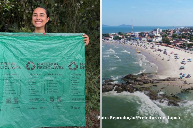 Itapoá começa distribuição gratuita de sacos verdes para incentivar coleta seletiva