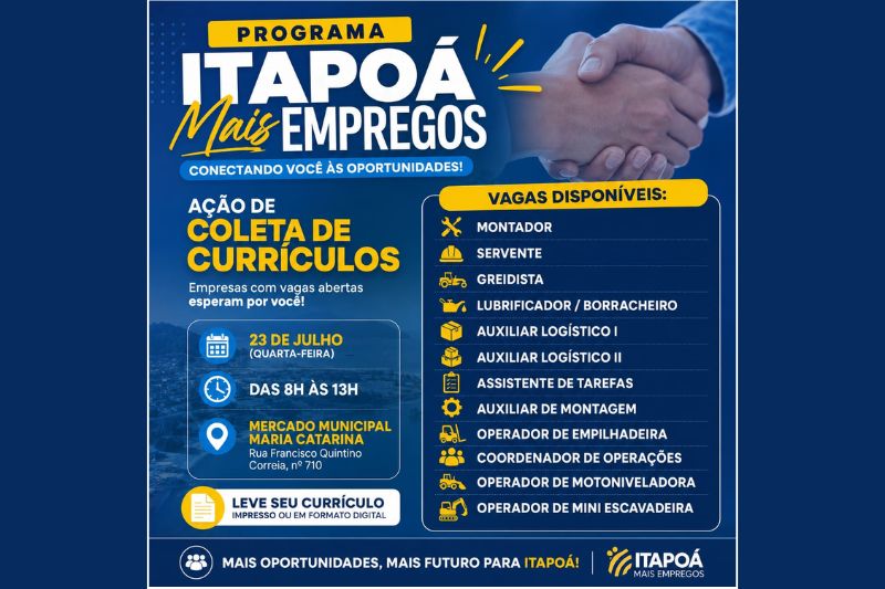 Itapoá Mais Empregos promove ação de coleta de currículos e conecta trabalhadores às empresas