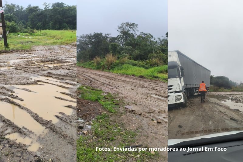 Lama, caminhões atolados e dificuldade de acesso: moradores pedem atenção para a Rua 2847 Anguirú e Rua 2840 Caroá