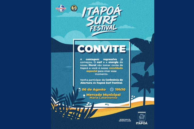 Itapoá abre oficialmente o Surf Festival nesta quinta-feira (6) no Mercado Municipal