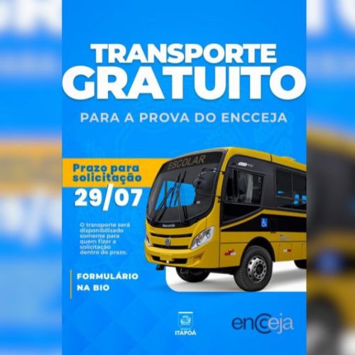 A Prefeitura de Itapoá, por meio da Secretaria Municipal de Educação, está disponibilizando transporte