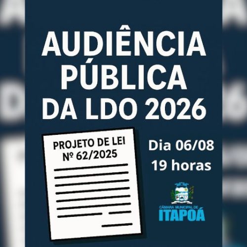 Audiência pública da LDO 2026 convida população a participar da construção do futuro de Itapoá