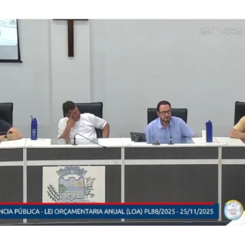 Câmara realizará audiência pública para debater projetos da LOA 2026