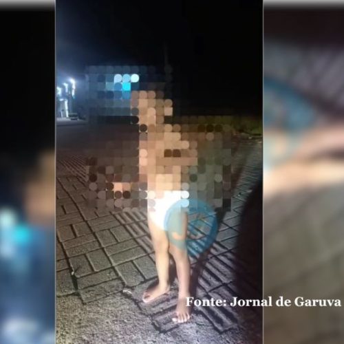 Criança de cerca de 2 anos é encontrada sozinha no centro de Garuva durante a madrugada