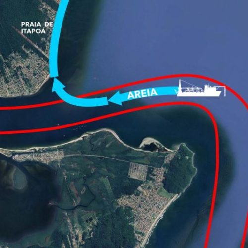 Dragagem inédita em SC vai usar areia para alargar praia de Itapoá
