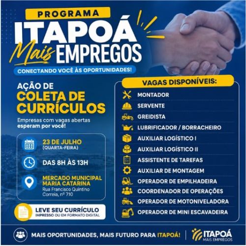Itapoá Mais Empregos promove ação de coleta de currículos e conecta trabalhadores às empresas