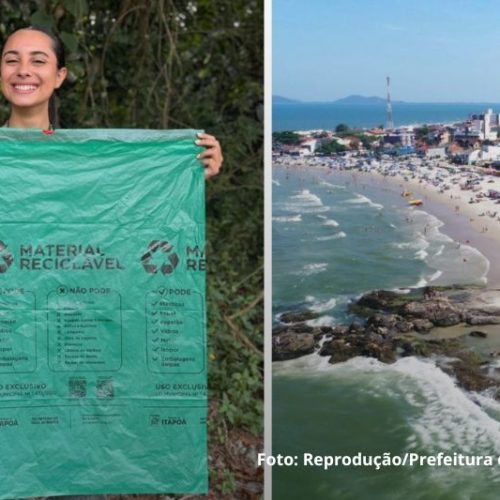 Itapoá começa distribuição gratuita de sacos verdes para incentivar coleta seletiva