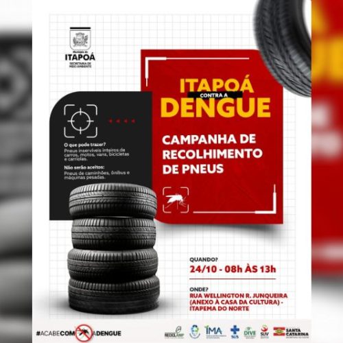 Itapoá realiza campanha de recolhimento de pneus no combate à dengue
