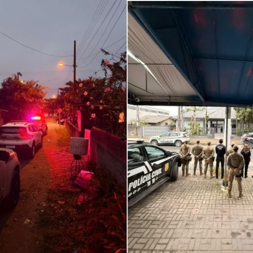 Operação conjunta prende 3 e apreende arma, drogas e R$ 1,3 mil em Itapoá
