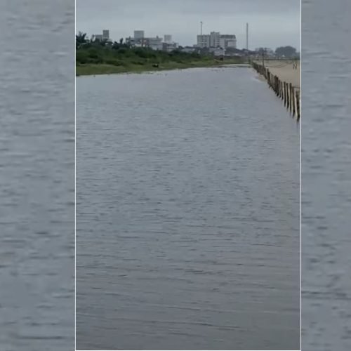Lagoas após chuva e maré alta acendem alerta antes da temporada em Itapoá