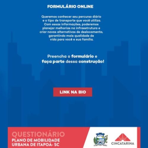 Prefeitura de Itapoá convida população a participar do Plano de Mobilidade Urbana
