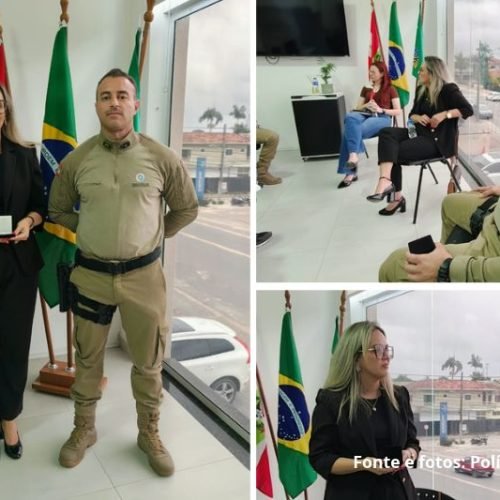 Promotora de Justiça visita sede da Polícia Militar em Itapoá